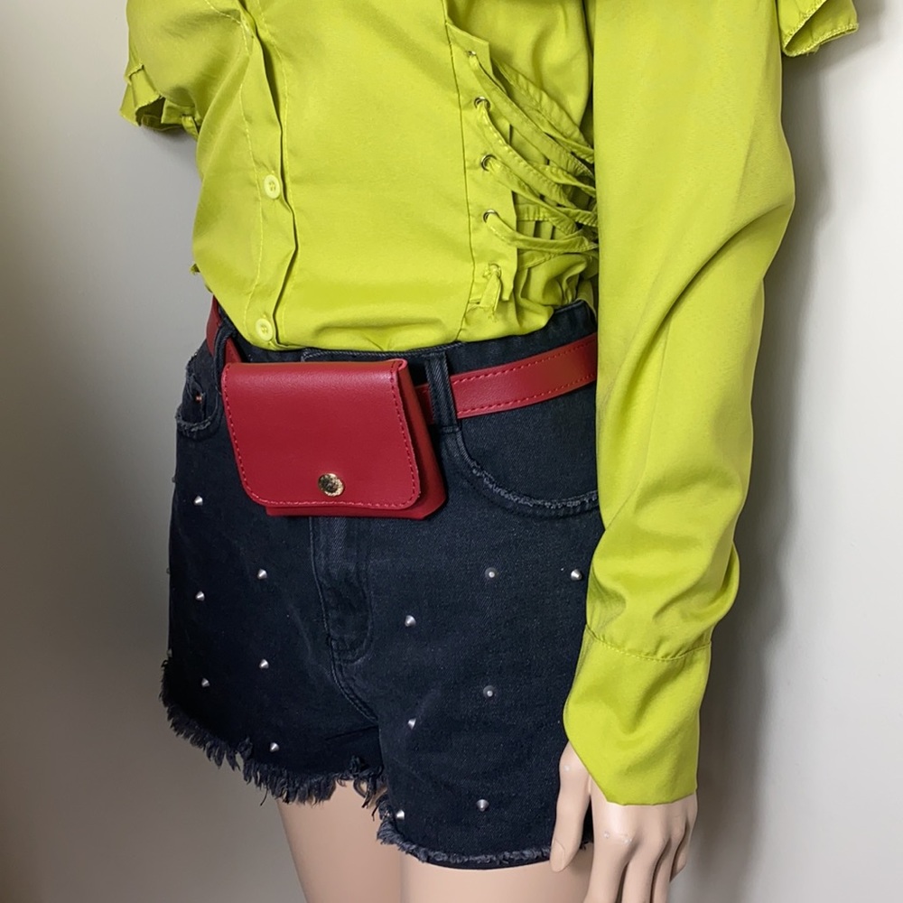 Stylish Burgundy Belt Bag